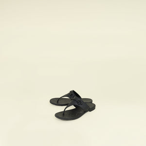 Gucci Black GG Horsebit Thong Sandals 37