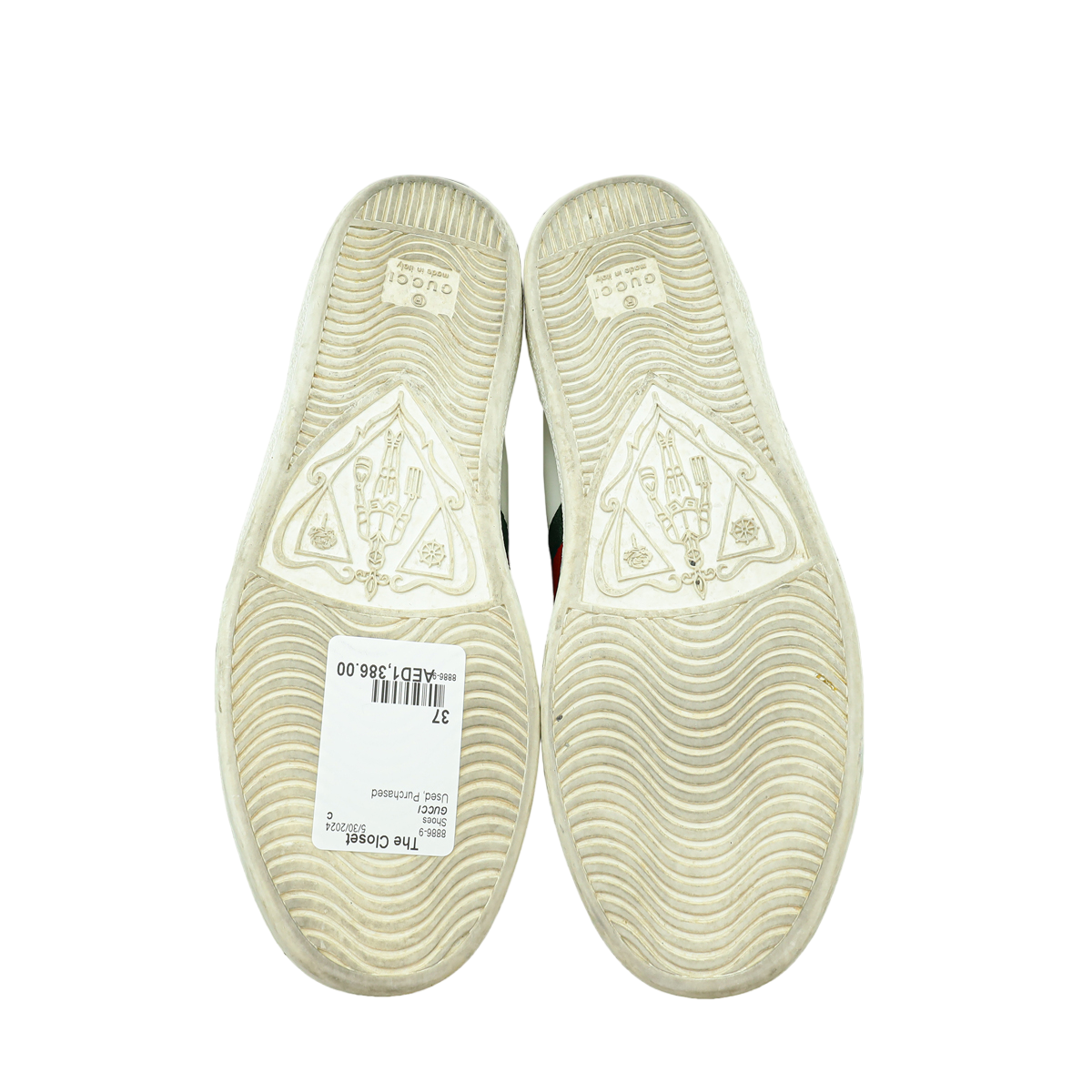 Gucci White Ace Studded Pearl Sneaker 37