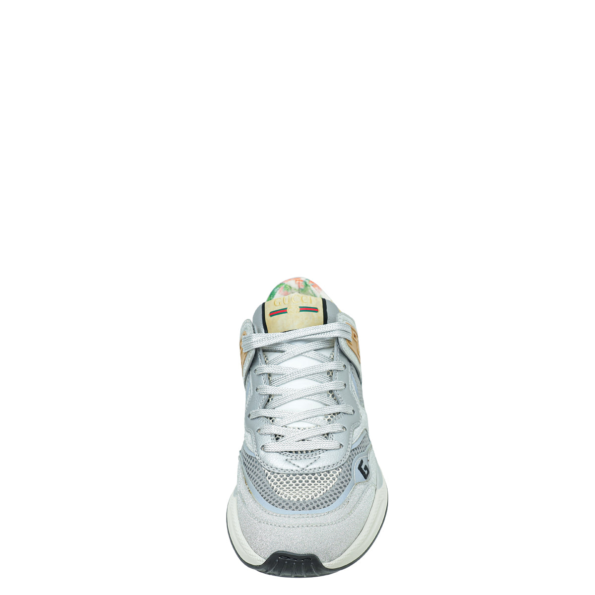 Gucci Metallic Silver Ultrapace Glittery Sneaker 37-Gucci-THE CLOSET