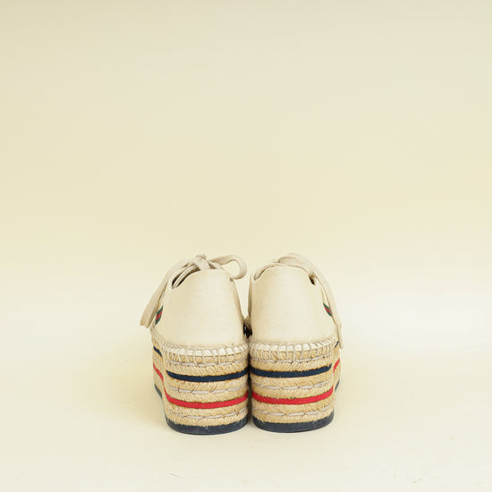 Gucci Greggio Grege Platform Espadrille Logo Sneakers 38.5