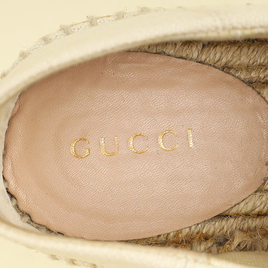 Gucci Greggio Grege Platform Espadrille Logo Sneakers 38.5