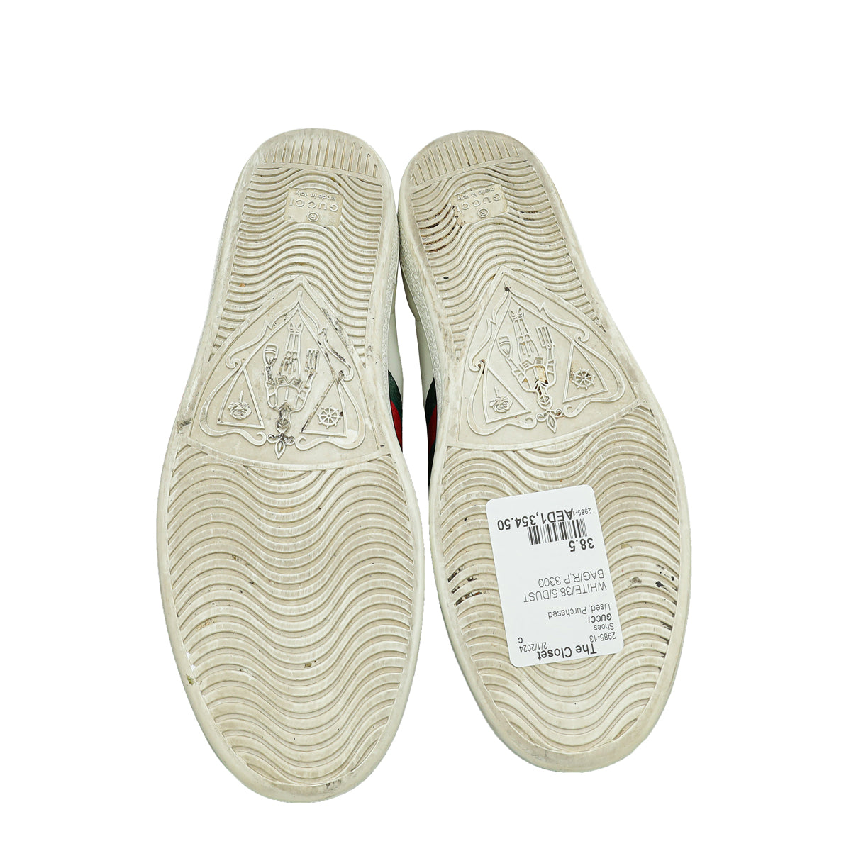 Gucci White Ace Web Bee Sneaker 38.5