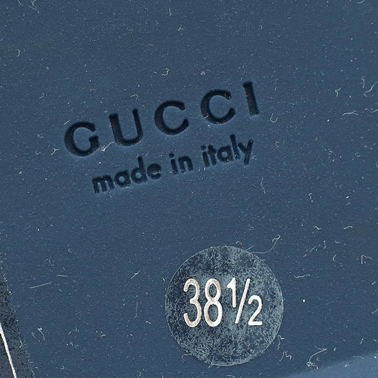 Gucci Navy Blue GG Platform 30mm Sandal 38.5