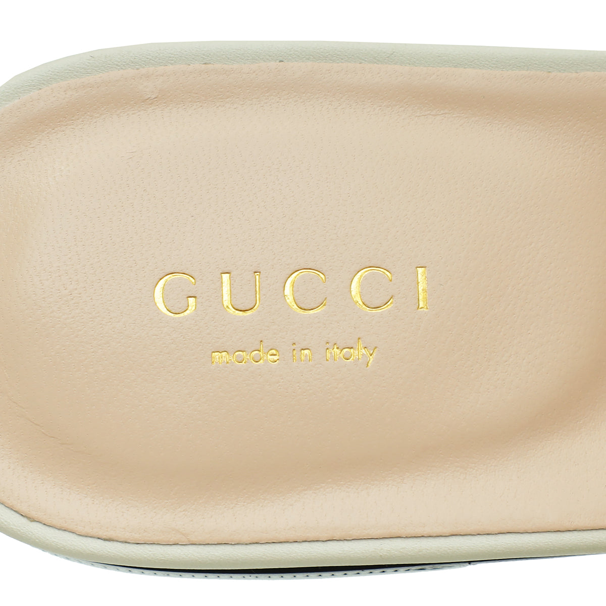Gucci White Cream GG Cut Out Flat Sandal 38