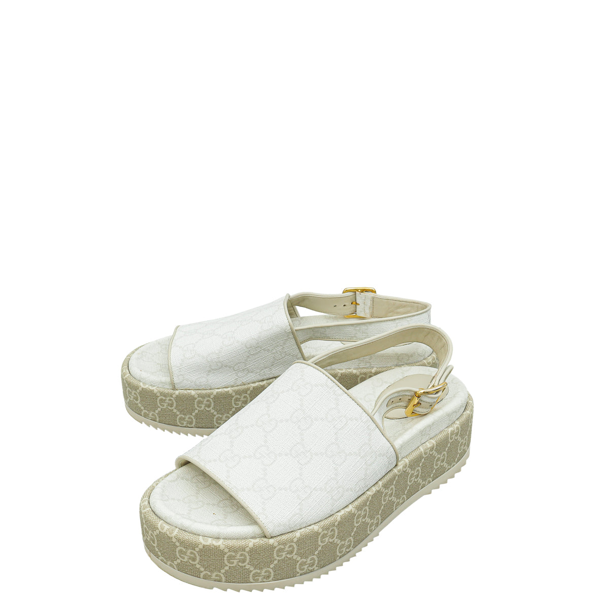 Gucci Bicolor GG Supreme Platform Slingback Sandal 38-Gucci-THE CLOSET