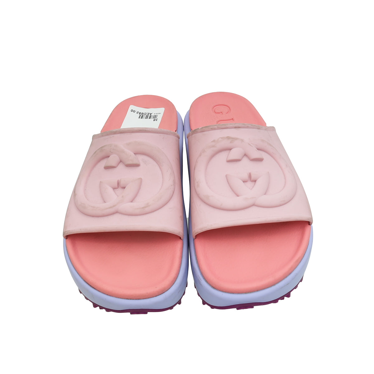 Gucci Bicolor Interlocking G Slide Sandals 38 – THE CLOSET