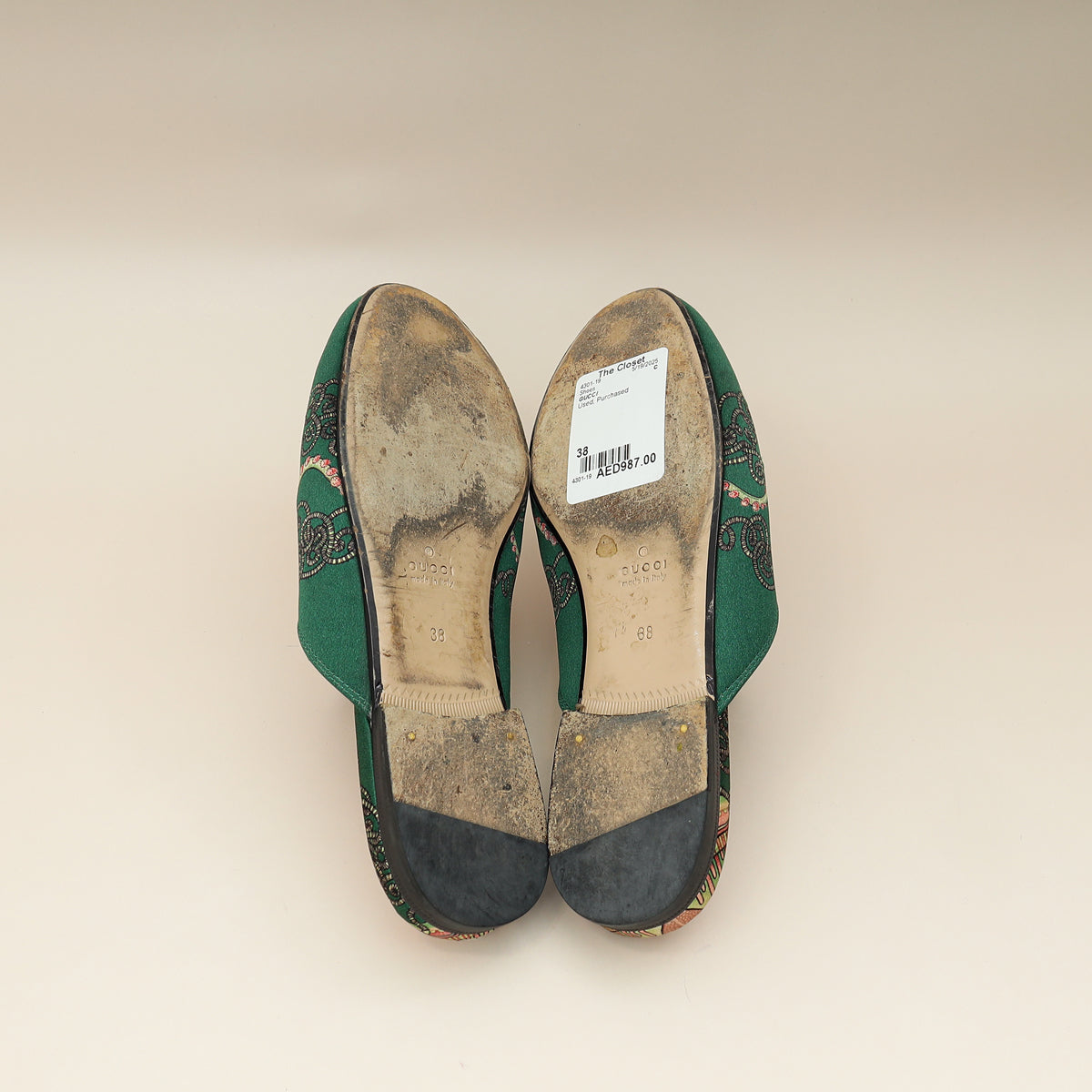 Gucci Multicolor Princetown Satin Print Mules 38-Gucci-THE CLOSET