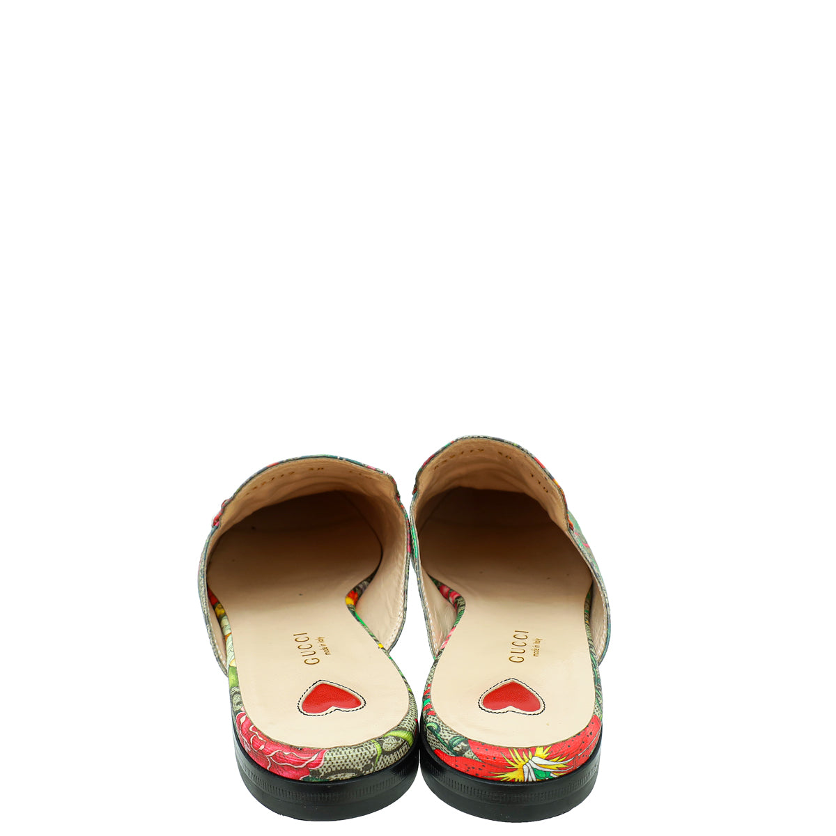 Gucci Bicolor GG Supreme Floral Princetown Mules 38