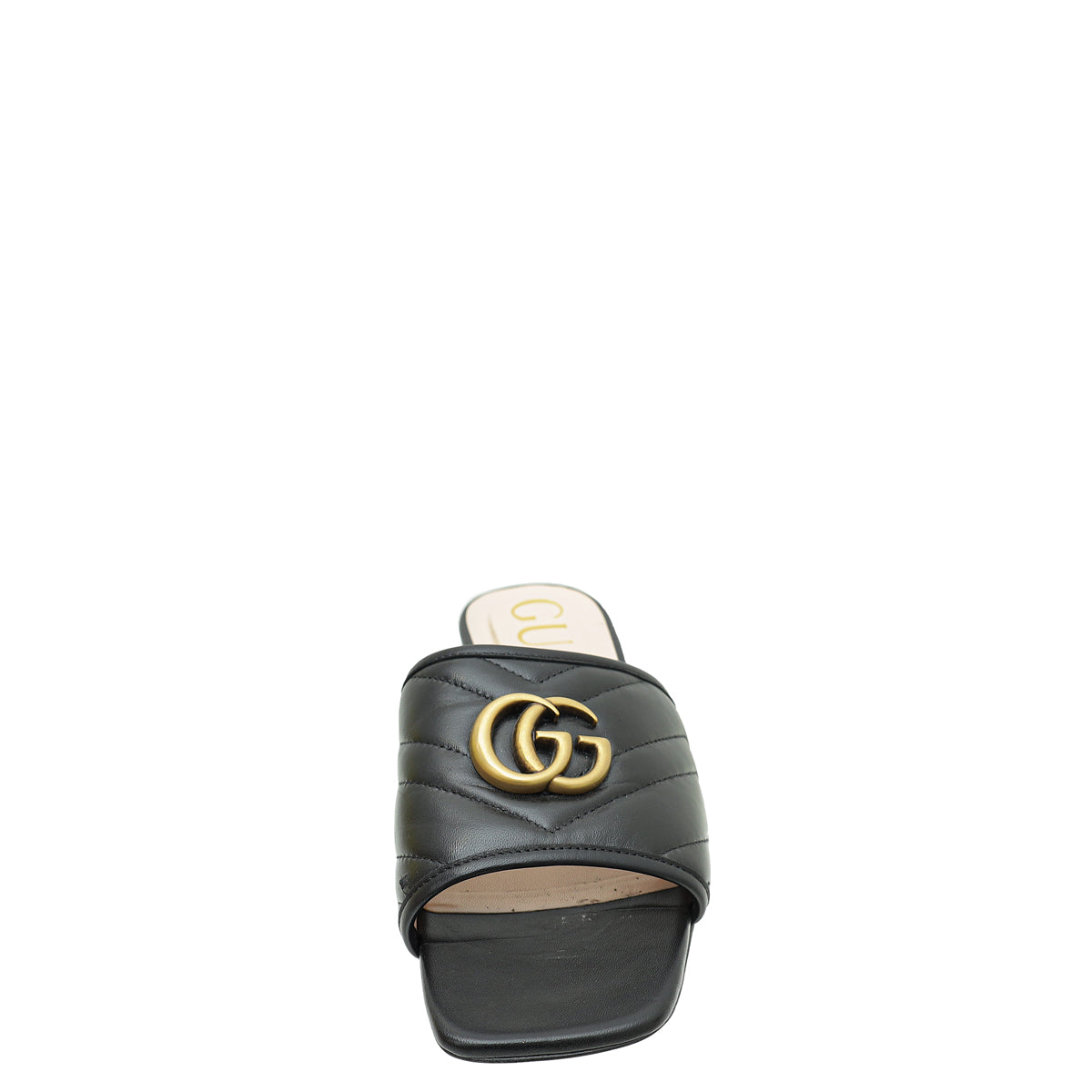 Gucci Black GG Marmont Slide Sandals 38-Gucci-THE CLOSET