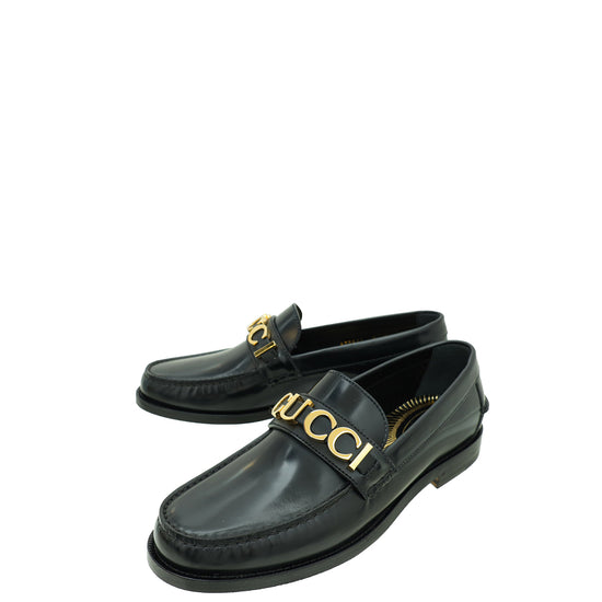 Gucci  Black Logo Loafer 8