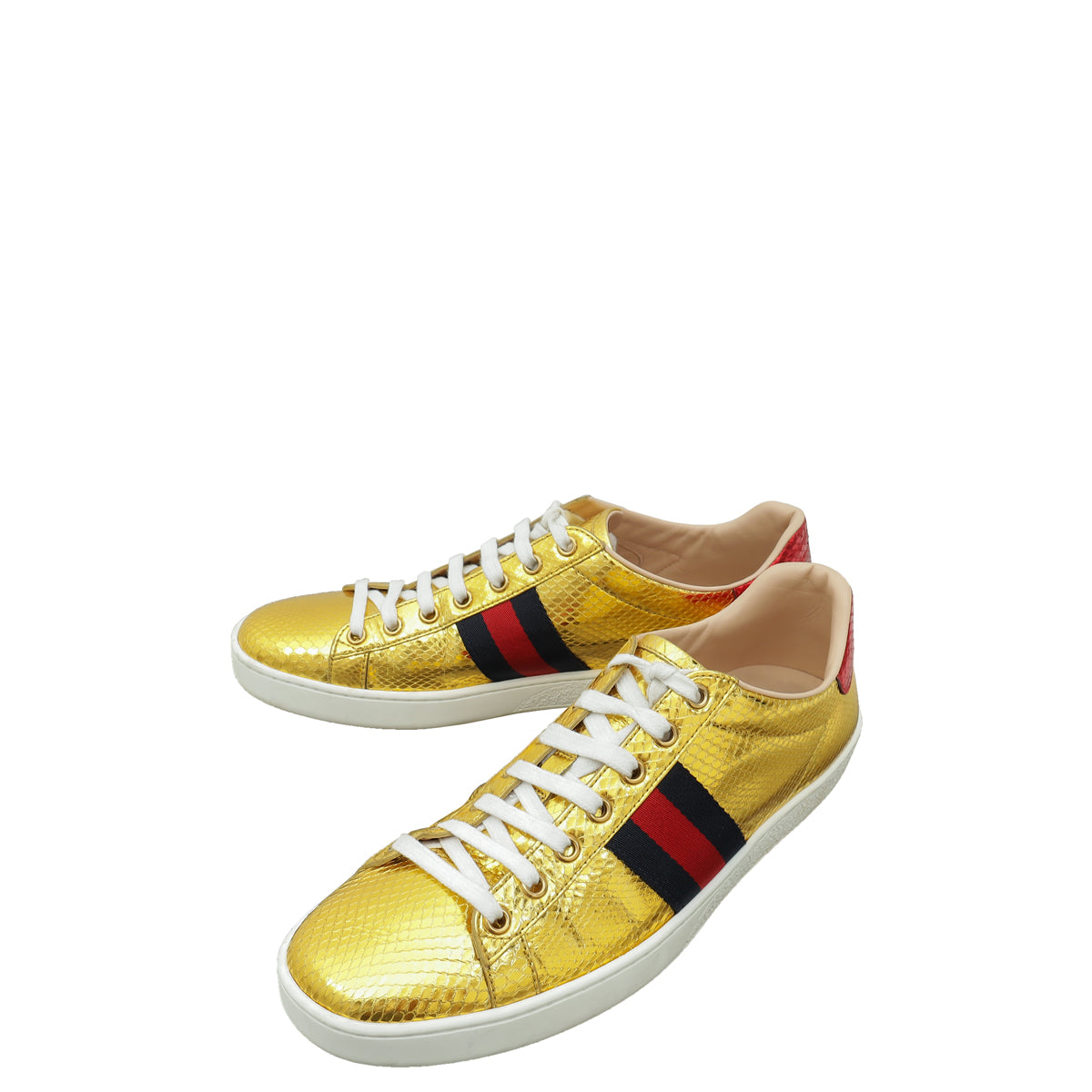 Gucci Gold Ace Metallic Python Sneaker 39.5-Gucci-THE CLOSET