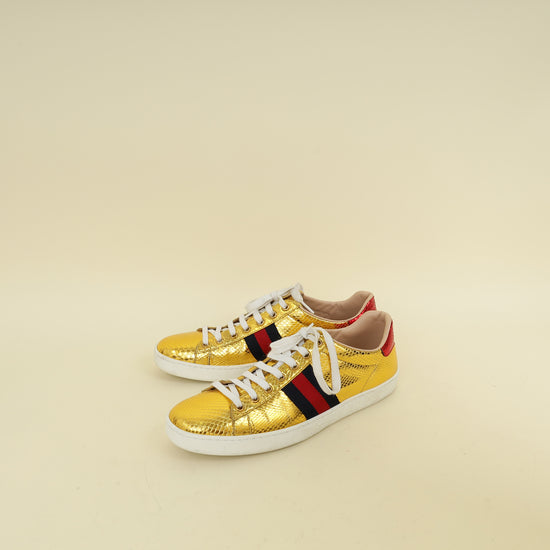 Gucci Bicolor Python Ace Sneaker 39.5