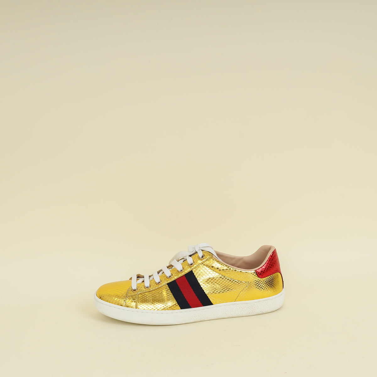 Gucci Bicolor Python Ace Sneaker 39.5