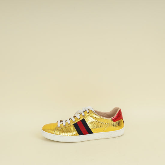 Gucci Bicolor Python Ace Sneaker 39.5