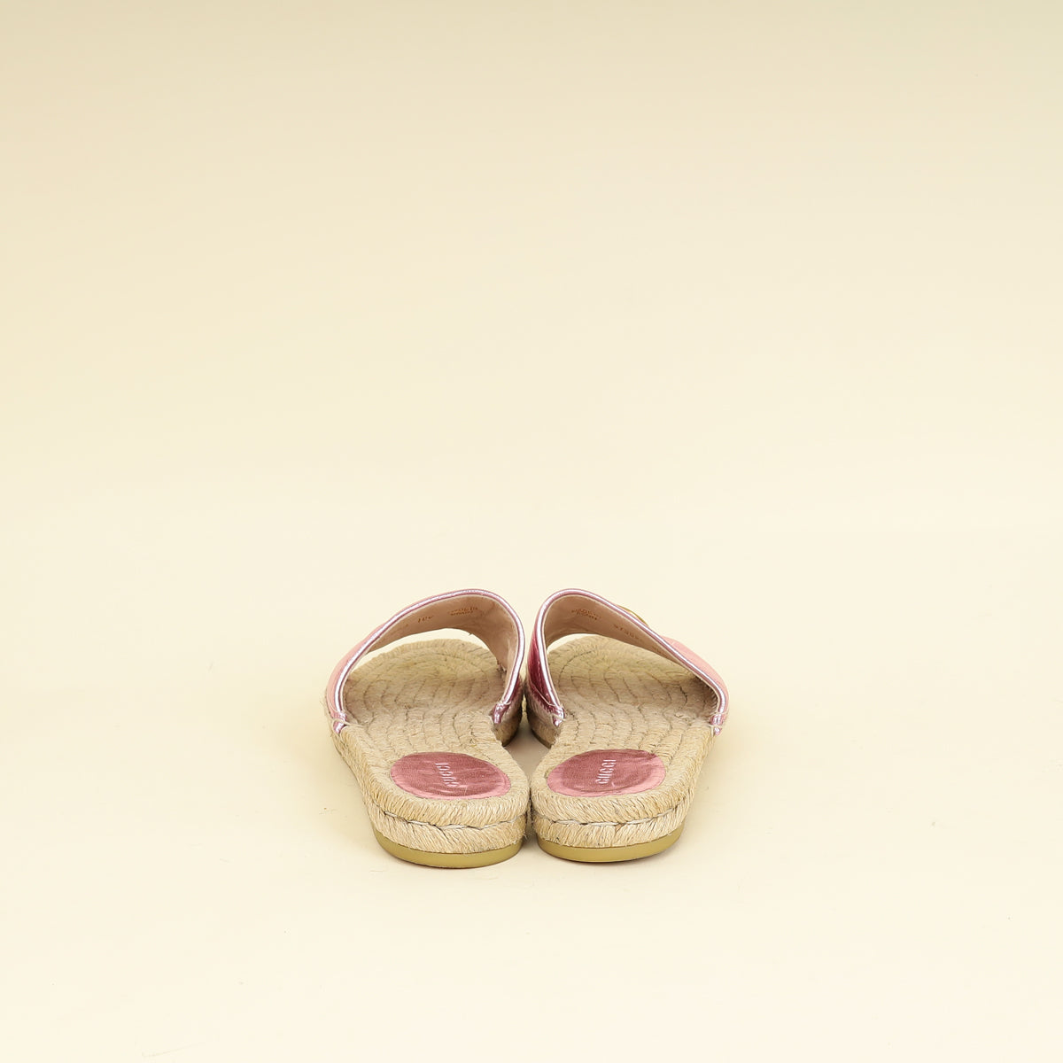 Gucci Metallic Pink GG Marmont Espadrille Sandal 39-Gucci-THE CLOSET