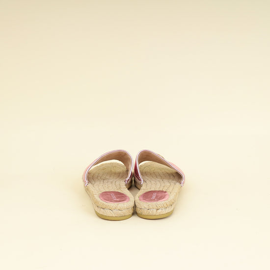 Gucci Metallic Pink GG Marmont Espadrille Sandal 39-Gucci-THE CLOSET