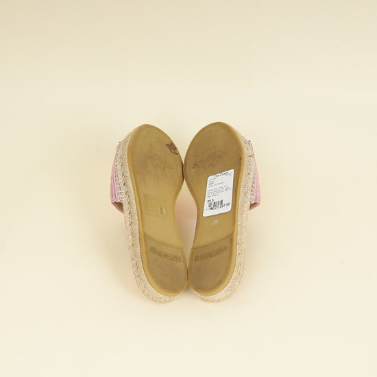 Gucci Metallic Pink GG Marmont Espadrille Sandal 39-Gucci-THE CLOSET