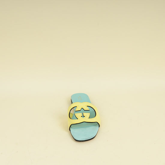 Gucci Bicolor Interlocking G Cutout Slide Sandal 39