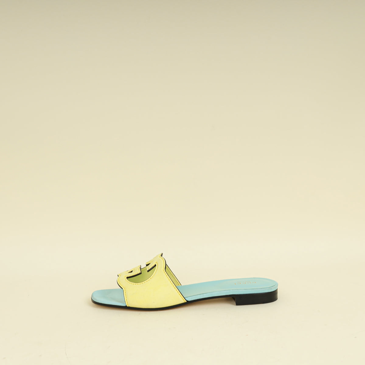 Gucci Bicolor Interlocking G Cutout Slide Sandal 39