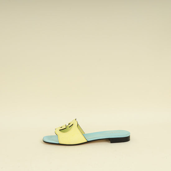 Gucci Bicolor Interlocking G Cutout Slide Sandal 39