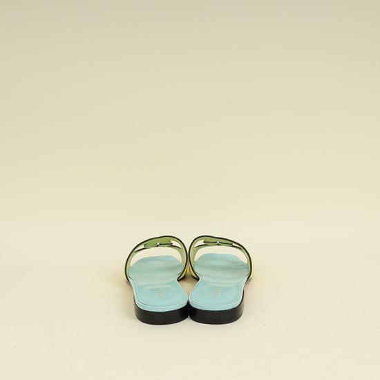 Gucci Bicolor Interlocking G Cutout Slide Sandal 39