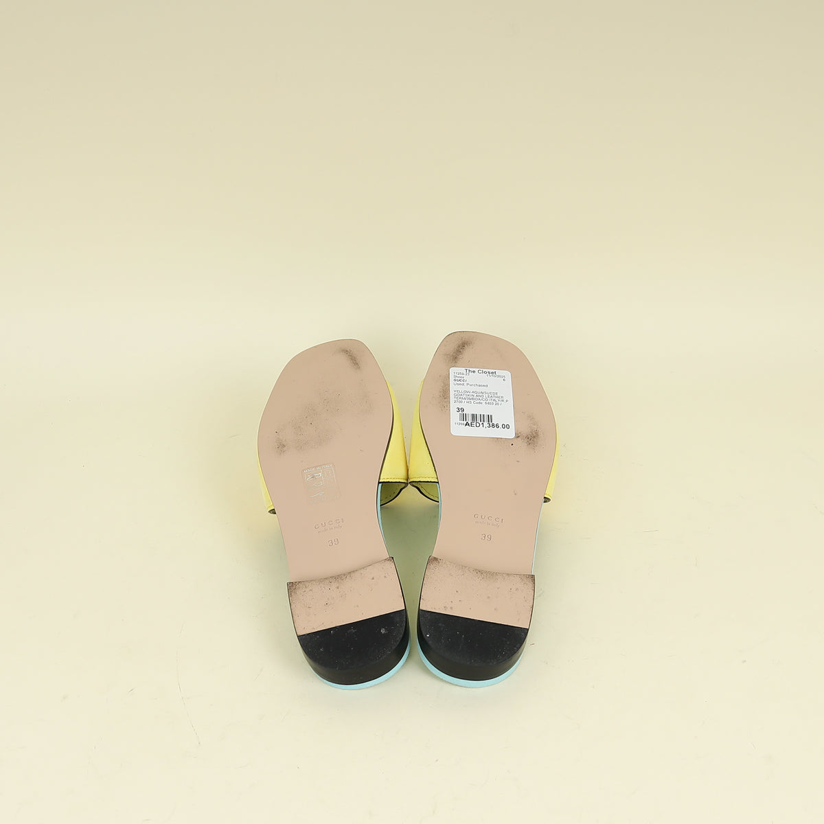 Gucci Bicolor Interlocking G Cutout Slide Sandal 39