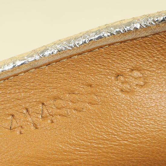 Gucci Metallic Gold Galassia Web Bee Embroidered Espadrilles 39