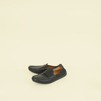 Gucci Black Microguccissima Mens Driver Loafers 39