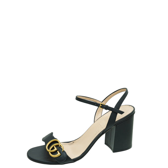 Gucci Black GG Marmont Mid-Heel Sandal 39