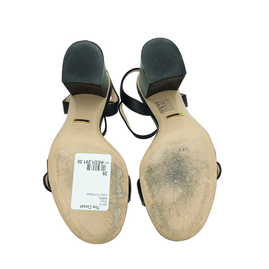 Gucci Black GG Marmont Mid-Heel Sandal 39