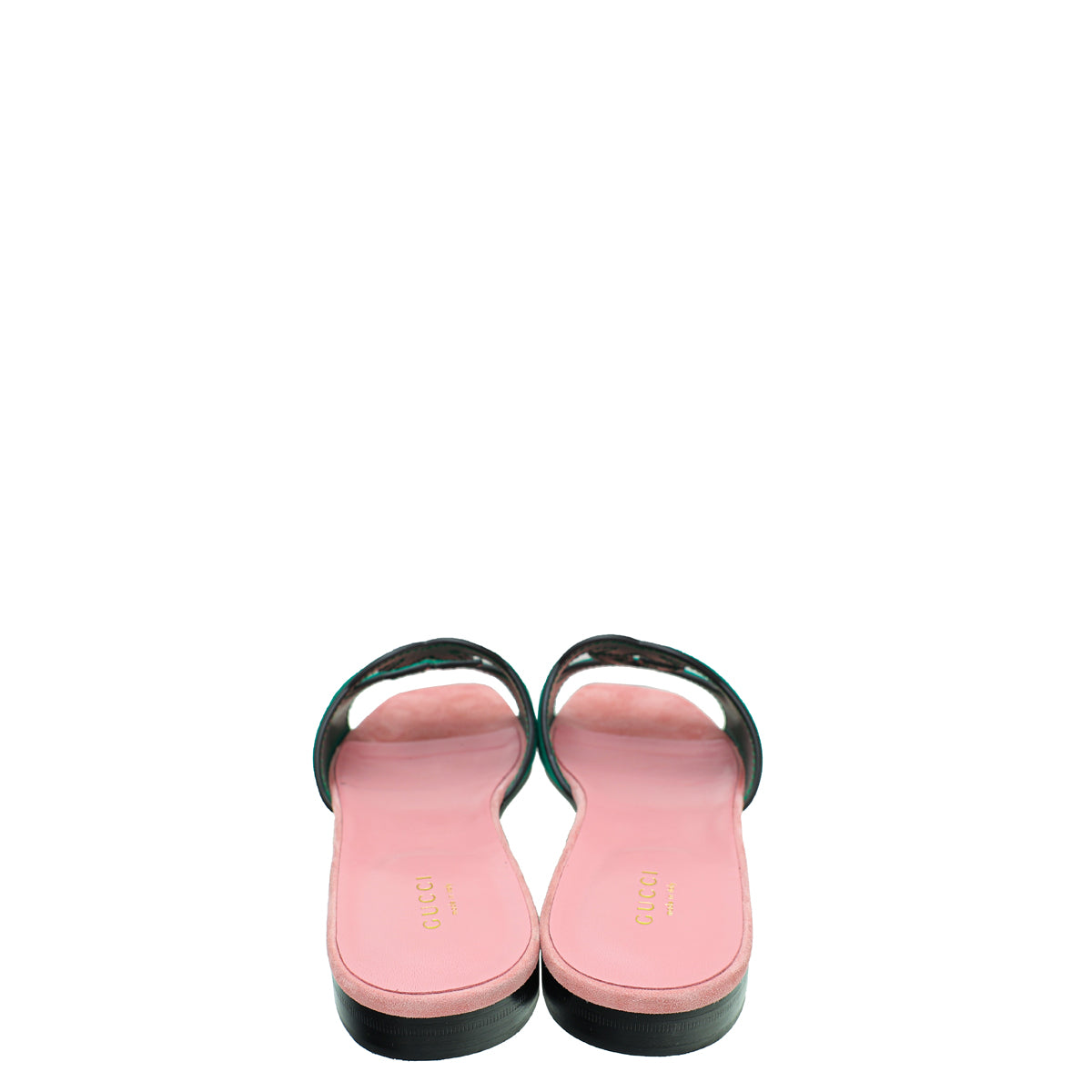 Gucci Bicolor Interlocking G Cut-Out Slide Sandals 39