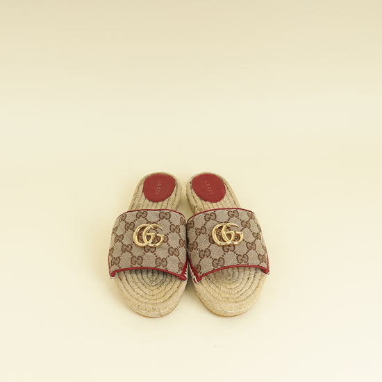 Gucci Bicolor GG Marmont Espadrille Sandal 39