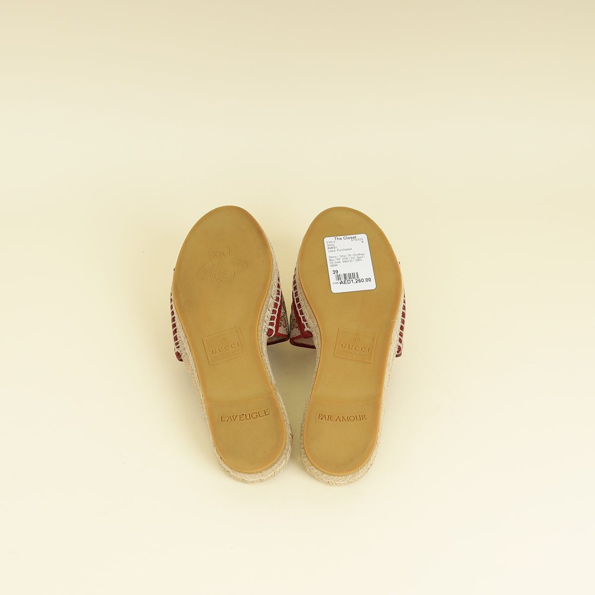 Gucci Bicolor GG Marmont Espadrille Sandal 39