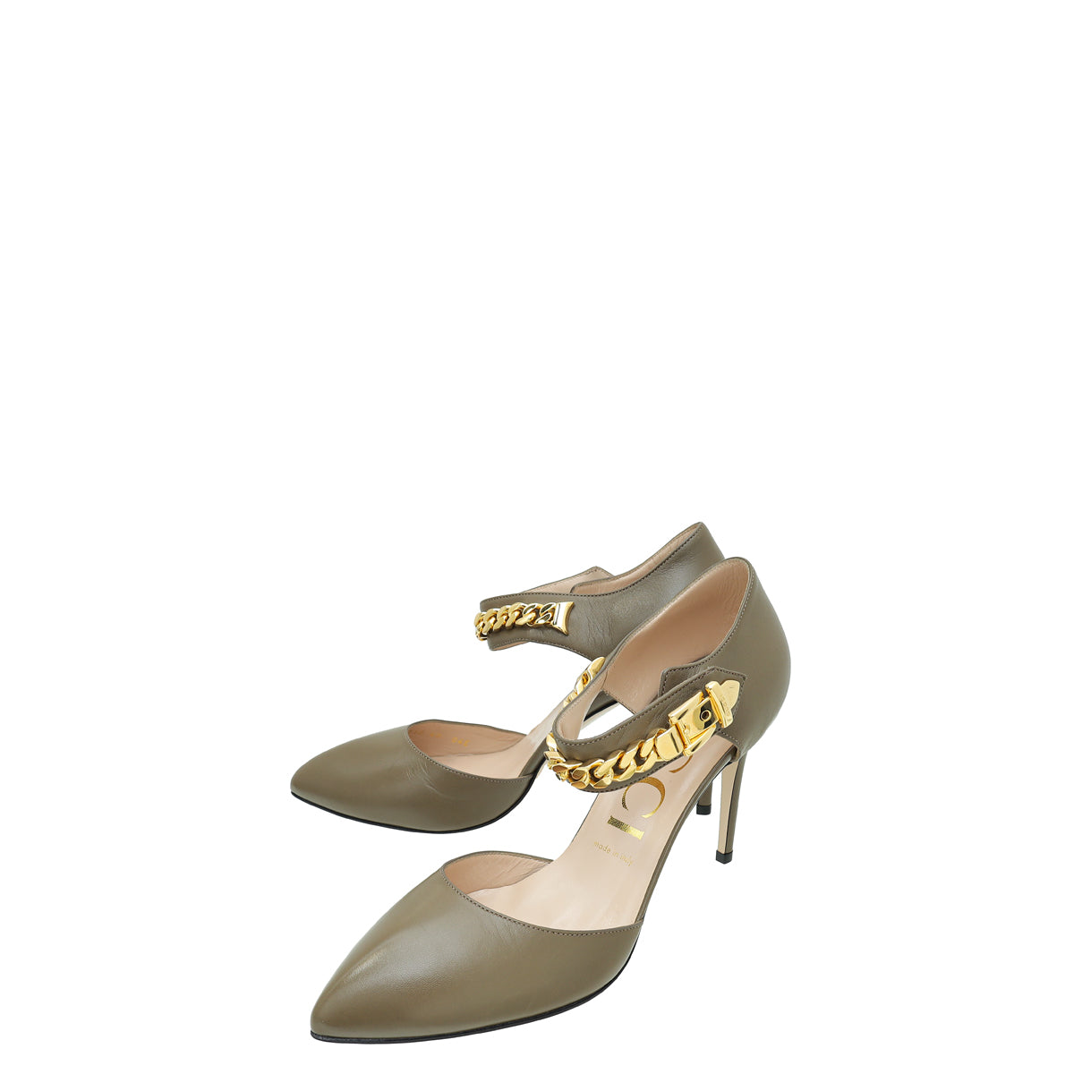 Gucci Brown Sylvie Chain Pump 40 â THE CLOSET