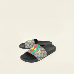 Gucci Multicolor GG Print Not Fake Slide Sandal 40