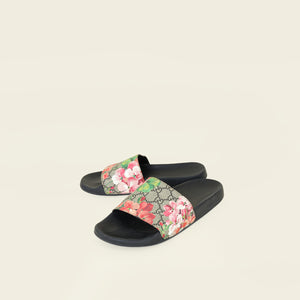 Gucci Multicolor GG Supreme Floral Print Slide 40