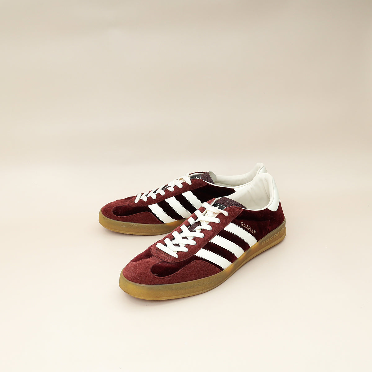 Gucci Burgundy X Adidas Suede Gazelle Sneaker 44-Gucci-THE CLOSET