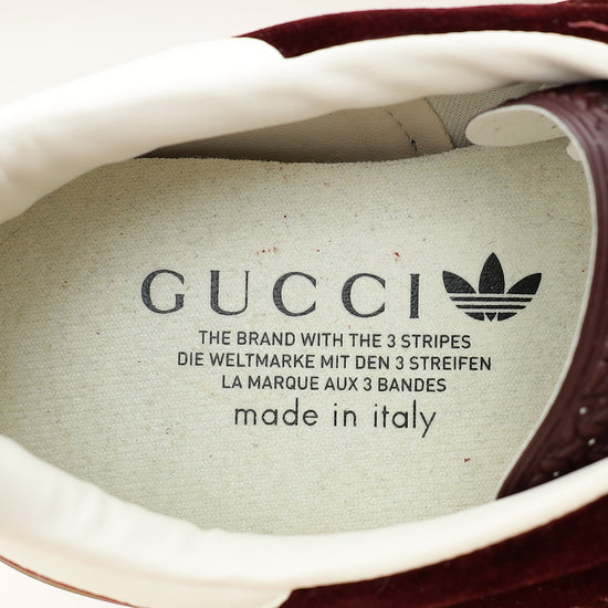 Gucci Burgundy X Adidas Suede Gazelle Sneaker 44-Gucci-THE CLOSET