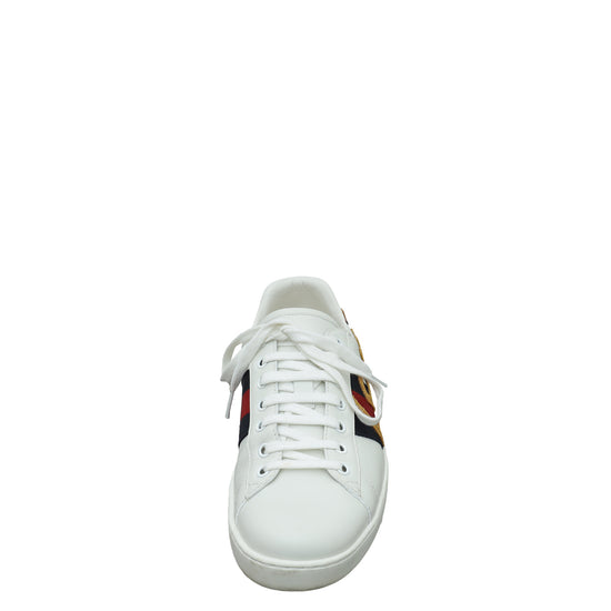 Gucci White Ace Loved Embroidered Sneaker 7.5