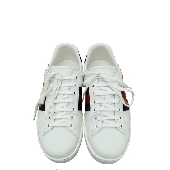 Gucci White Ace Loved Embroidered Sneaker 7.5
