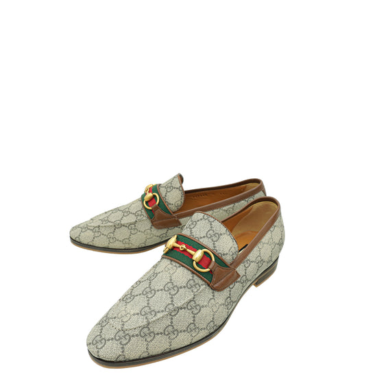 Gucci Ebony GG Supreme Horsebit Loafer 7