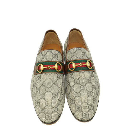 Gucci Ebony GG Supreme Horsebit Loafer 7