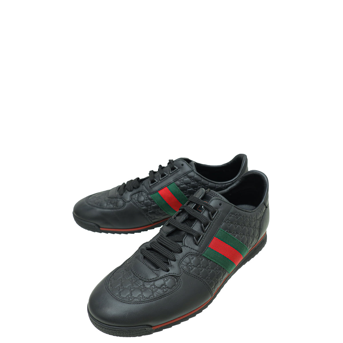 Gucci Black GG Microguccissima Web Sneaker 8-Gucci-THE CLOSET