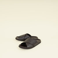 Gucci Chocolate Guccissima Mens Slide Sandal With Criss Cross 8