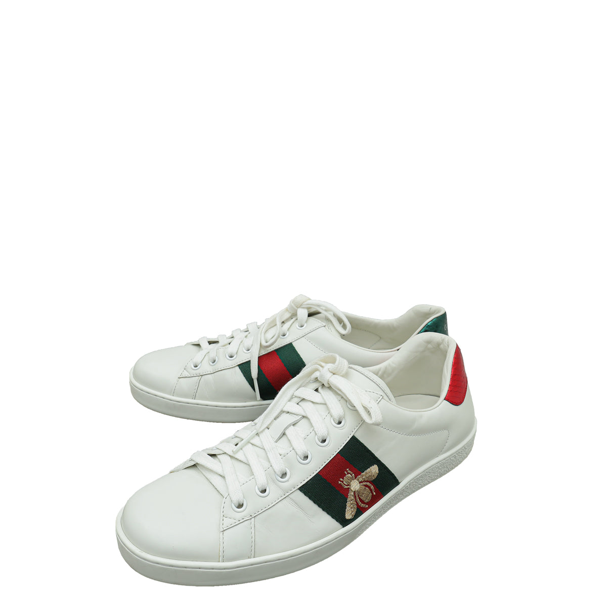 Gucci White Ace Bee Embroidered Sneakers 8-Gucci-THE CLOSET