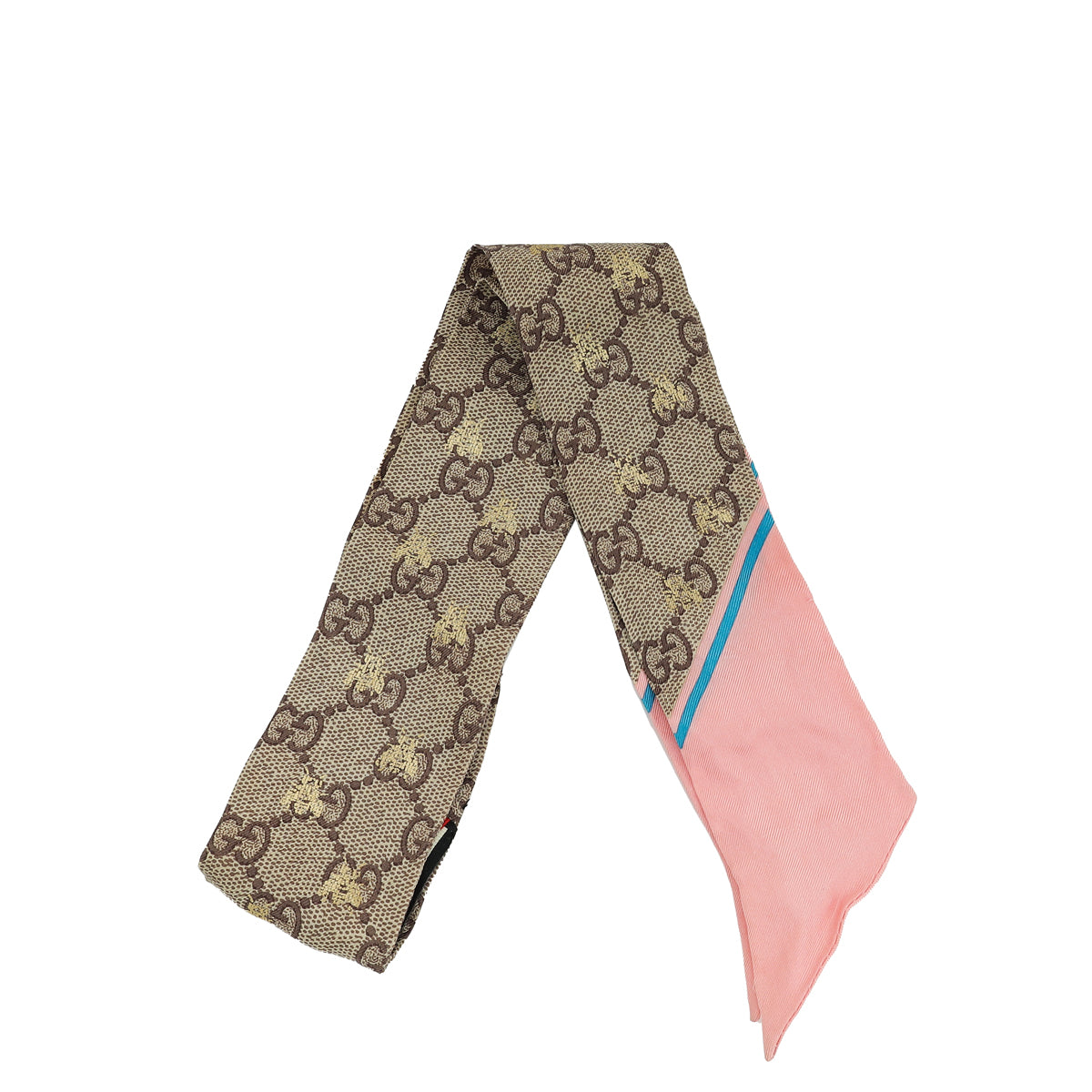 Gucci Bicolor GG Bee Metallic Printed Silk Twilly-Gucci-THE CLOSET