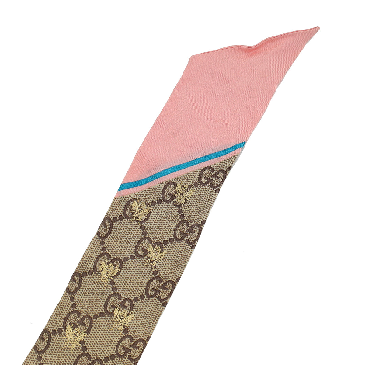 Gucci Bicolor GG Bee Metallic Printed Silk Twilly-Gucci-THE CLOSET