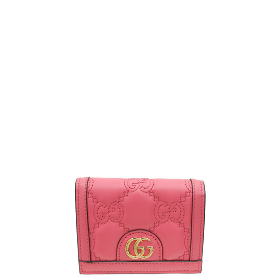 Gucci Pink GG Matelassé Card Case