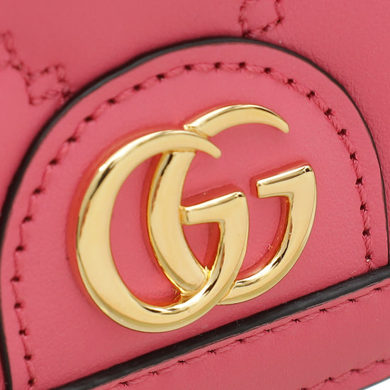 Gucci Pink GG Matelassé Card Case