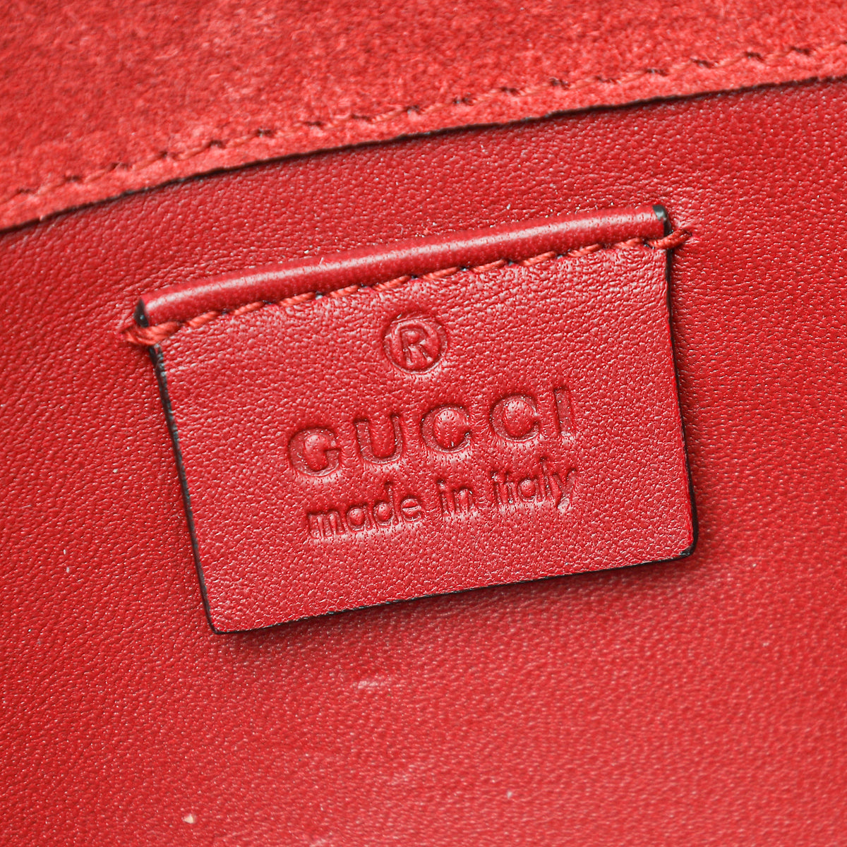 Gucci Red Microguccissima Broadway Clutch